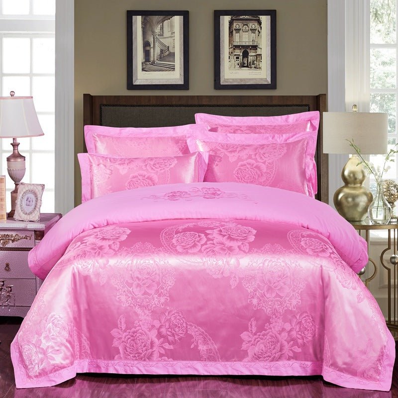 Four sets of embroidery silk and cotton jacquard - IVOIRART.COM