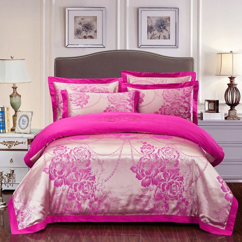 Four sets of embroidery silk and cotton jacquard - IVOIRART.COM