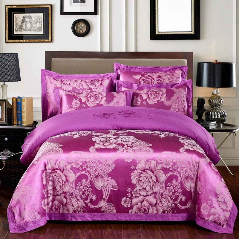Four sets of embroidery silk and cotton jacquard - IVOIRART.COM
