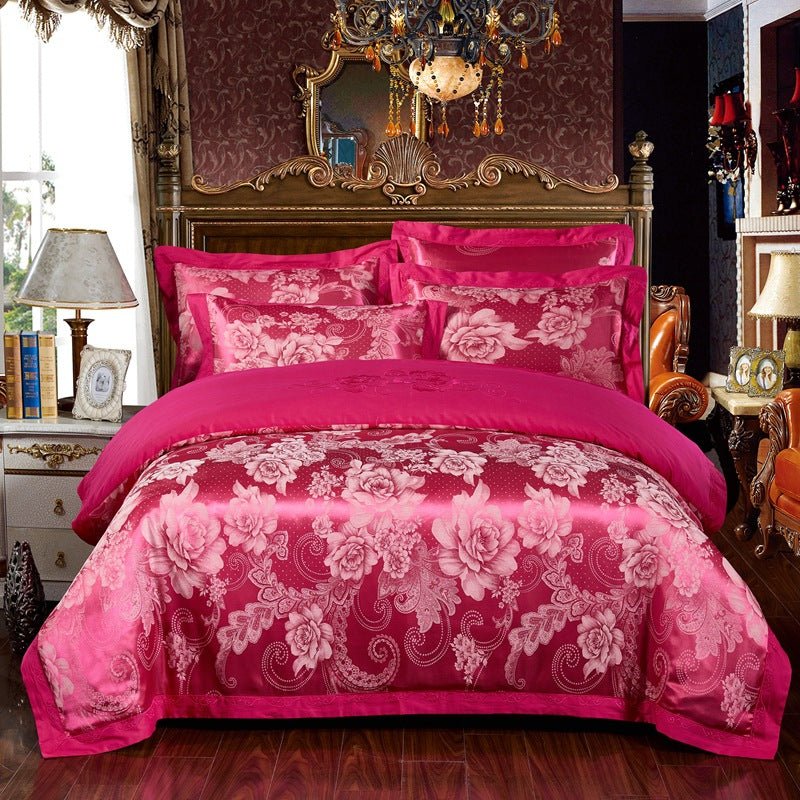 Four sets of embroidery silk and cotton jacquard - IVOIRART.COM