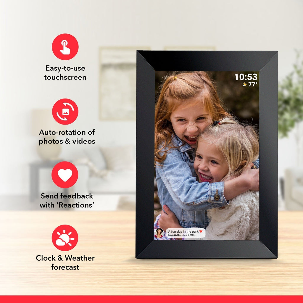 Frameo Electronic Digital Photo Frame 101156-inch Wifi Smart IPS Touch Screen Mobile App Send Pictures - IVOIRART.COM