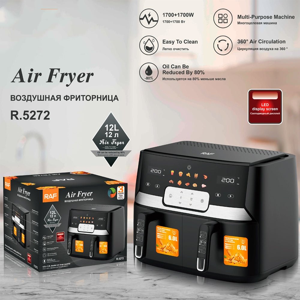 Friteuse à air double paroi européenne 1700 W grande capacité supérieure à 6 L - IVOIRART.COM