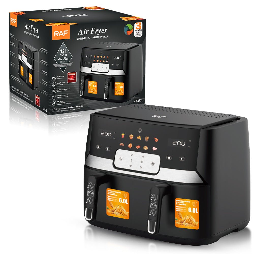 Friteuse à air double paroi européenne 1700 W grande capacité supérieure à 6 L - IVOIRART.COM
