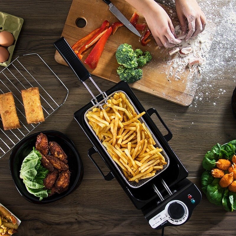 Friteuse électromécanique domestique 3L pour frites croustillantes rapide - IVOIRART.COM