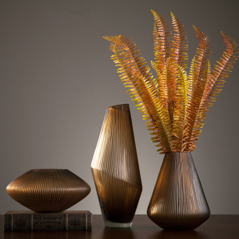 Frosted Glass Vase Home Soft Flower Arrangement Vase Ornaments - IVOIRART.COM