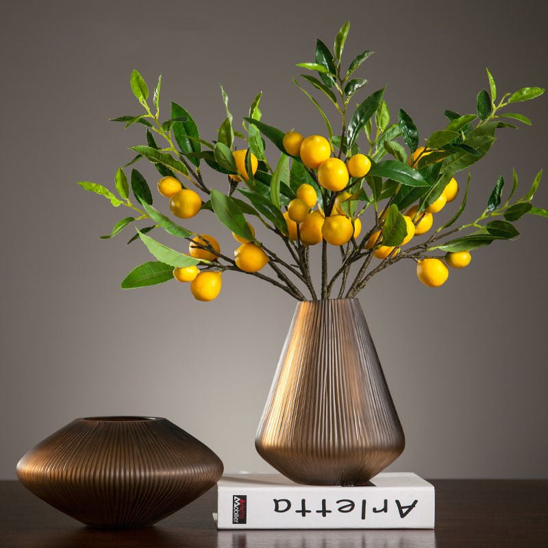 Frosted Glass Vase Home Soft Flower Arrangement Vase Ornaments - IVOIRART.COM