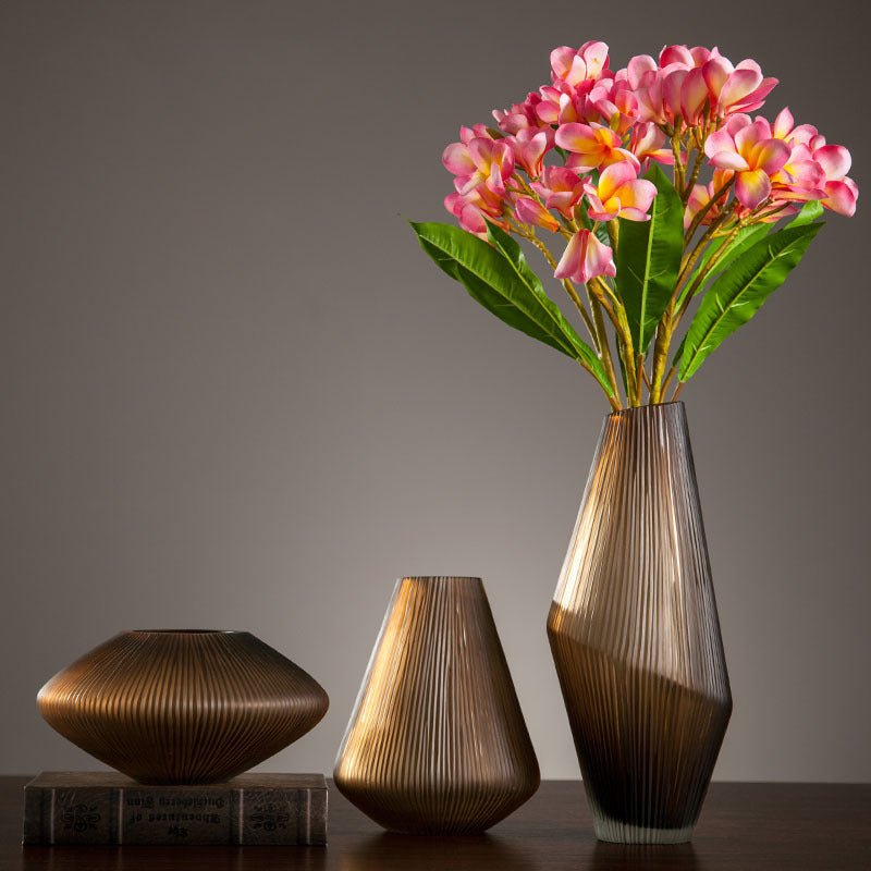 Frosted Glass Vase Home Soft Flower Arrangement Vase Ornaments - IVOIRART.COM