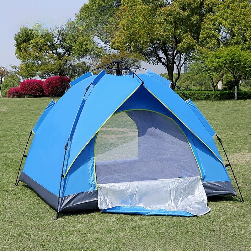 Fully Automatic Folding Outdoor Tent, Instant Setup For Camping & Beach, Double-Layer Thickened Weatherproof Tent For 3-4 People - IVOIRART.COM