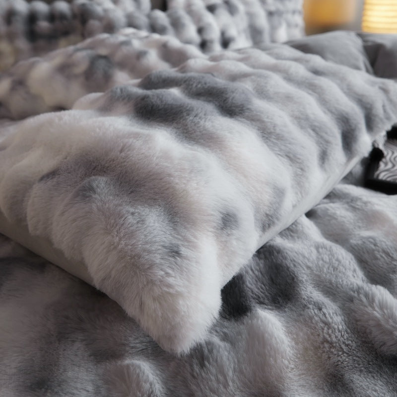 Fur Velvet Four-piece Set Fitted Sheet Set Bedding - IVOIRART.COM