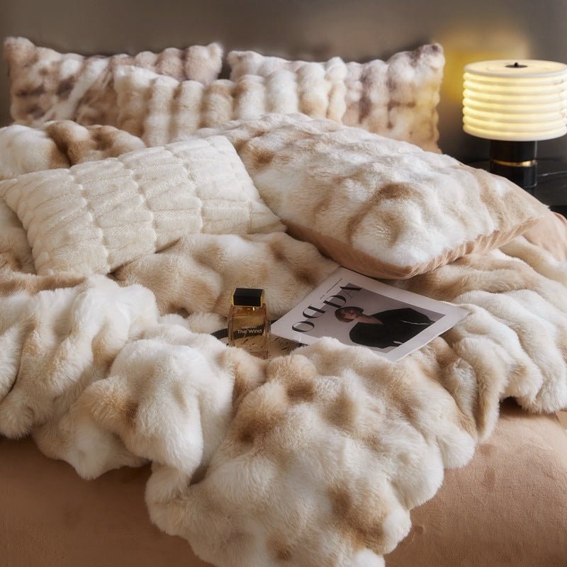 Fur Velvet Four-piece Set Fitted Sheet Set Bedding - IVOIRART.COM