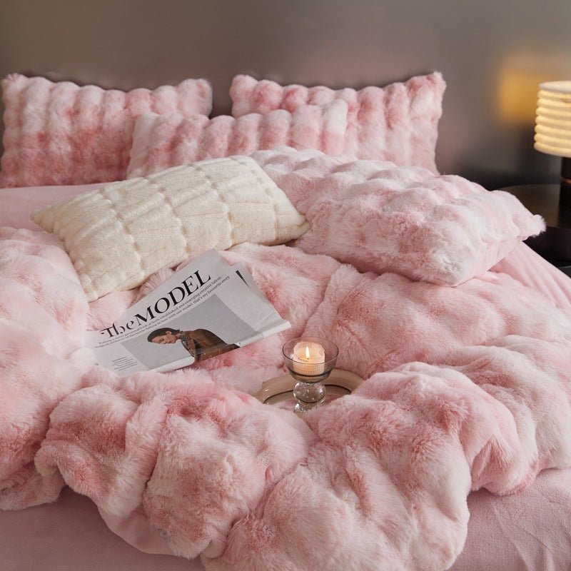 Fur Velvet Four-piece Set Fitted Sheet Set Bedding - IVOIRART.COM