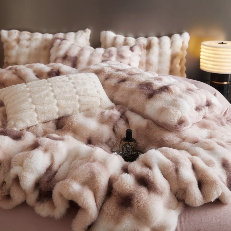 Fur Velvet Four-piece Set Fitted Sheet Set Bedding - IVOIRART.COM