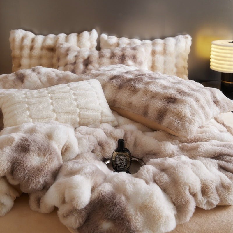 Fur Velvet Four-piece Set Fitted Sheet Set Bedding - IVOIRART.COM