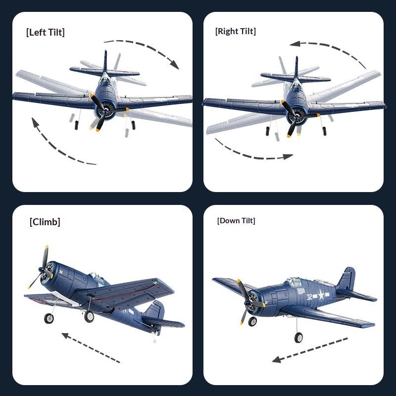 FX9503 Avion F6F Hellcat Brushless 4 canaux 360° USB Rechargeable Radiocommandés - IVOIRART.COM