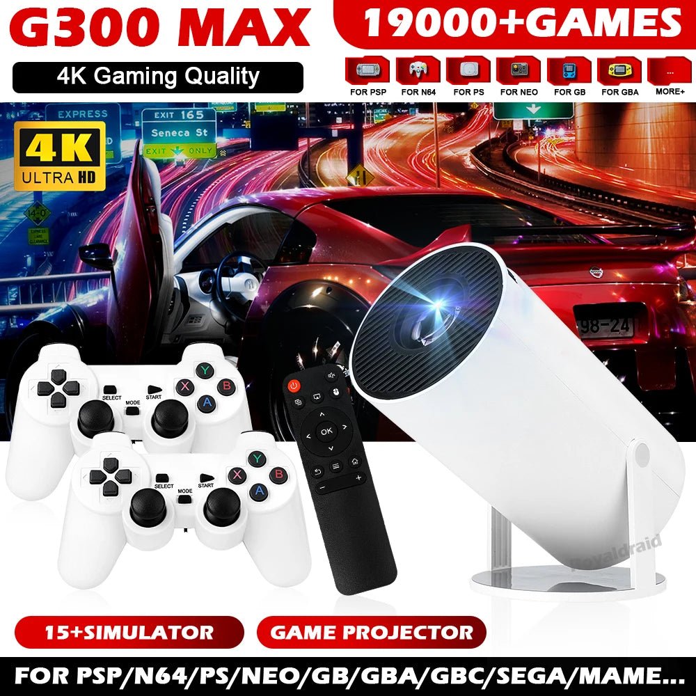 G300 MAX Projecteur 4K Android 11 Bluetooth 5.0 Wi‑Fi Home cinéma 50-120 +Gamepads - IVOIRART.COM