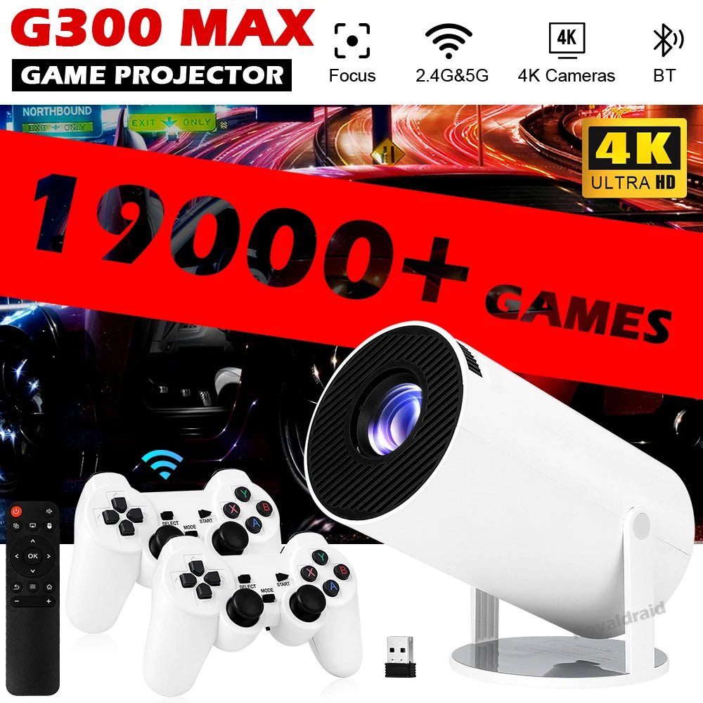 G300 MAX Projecteur 4K Android 11 Bluetooth 5.0 Wi‑Fi Home cinéma 50-120 +Gamepads - IVOIRART.COM