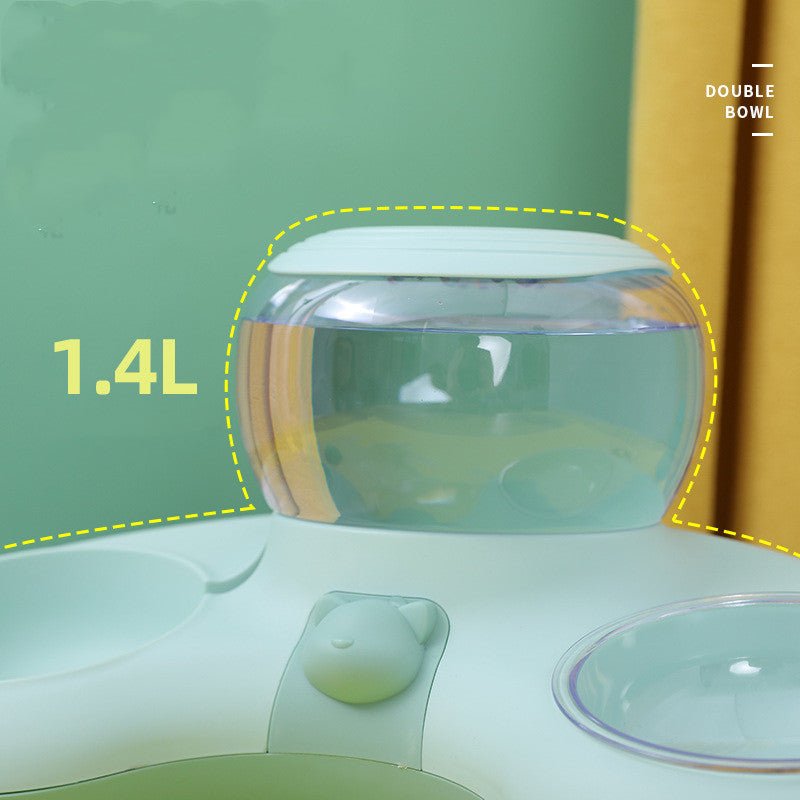 Gamelle double automatique en croissant pour eau et nourriture – 39x16x20 cm - IVOIRART.COM