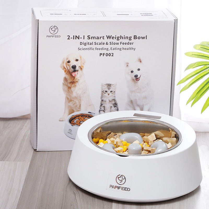 Gamelle intelligente pour chien avec pesée intégrée - Bol à nourriture lente pour chien et chat, nourrisseur contrôlé - IVOIRART.COM
