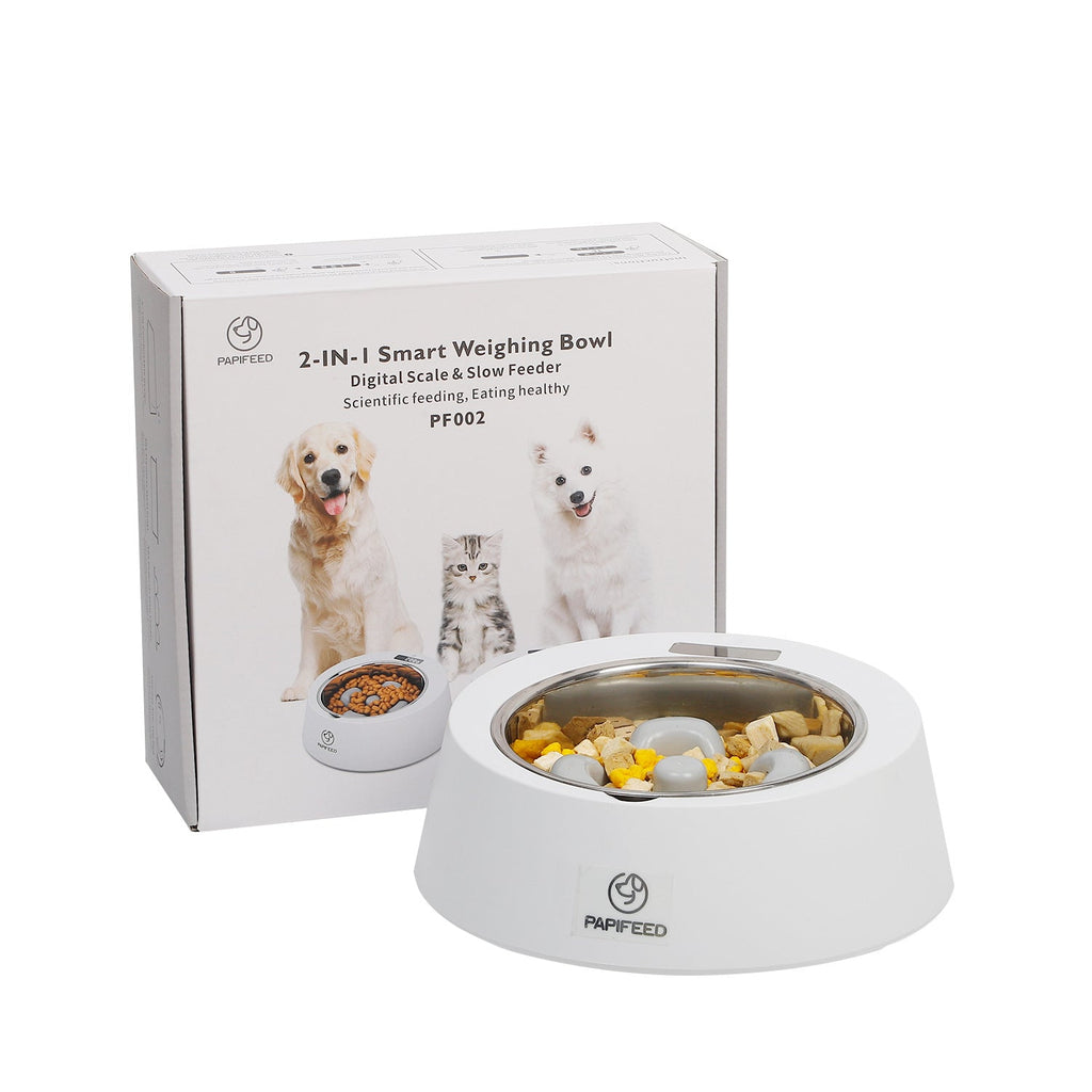 Gamelle intelligente pour chien avec pesée intégrée - Bol à nourriture lente pour chien et chat, nourrisseur contrôlé - IVOIRART.COM