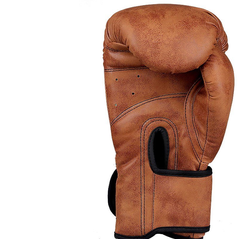 Gants de boxe vintage en cuir PU marron et vert, 8 oz / 10 oz / 12 oz, doublure EVA - IVOIRART.COM