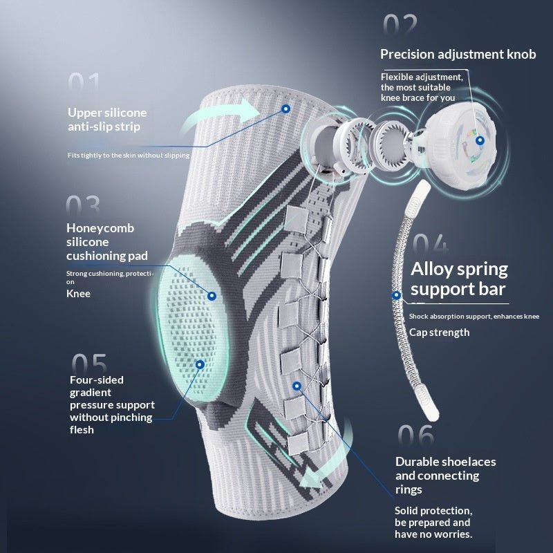 Genouillère sportive réglable amortissante en silicone — protection pour coursePro - IVOIRART.COM