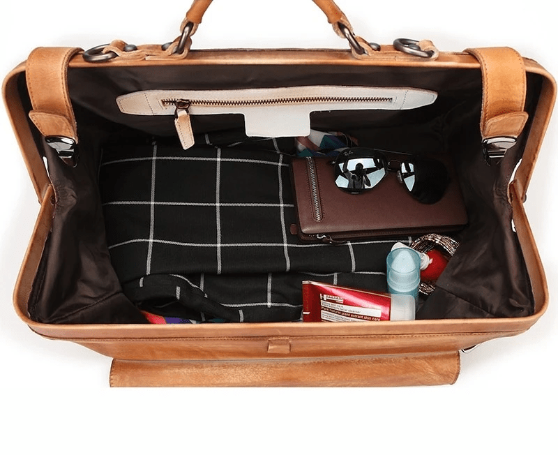 Genuine Leather Business Luggage And Travel Bag - IVOIRART.COM