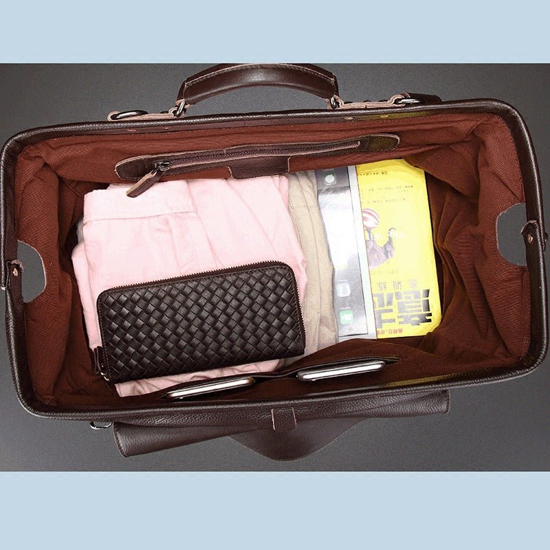 Genuine Leather Business Luggage And Travel Bag - IVOIRART.COM