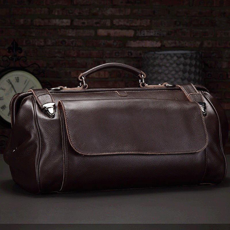 Genuine Leather Business Luggage And Travel Bag - IVOIRART.COM