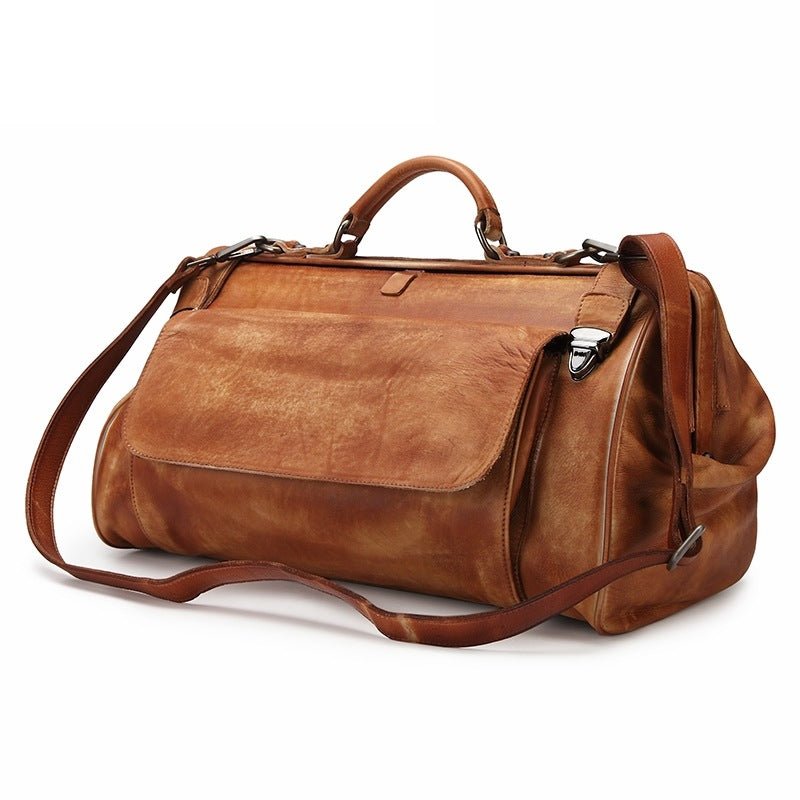 Genuine Leather Business Luggage And Travel Bag - IVOIRART.COM