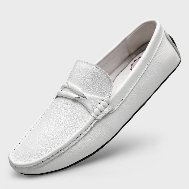 Genuine Leather Slip-on Lofter Peas Casual Shoes Men - IVOIRART.COM