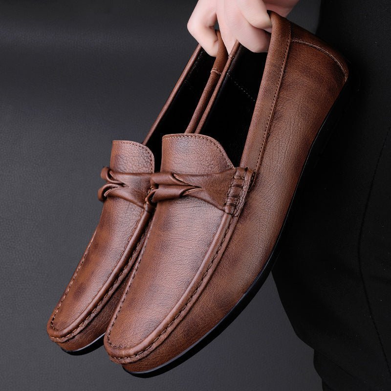 Genuine Leather Slip-on Lofter Peas Casual Shoes Men - IVOIRART.COM