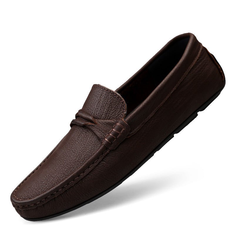 Genuine Leather Slip-on Lofter Peas Casual Shoes Men - IVOIRART.COM