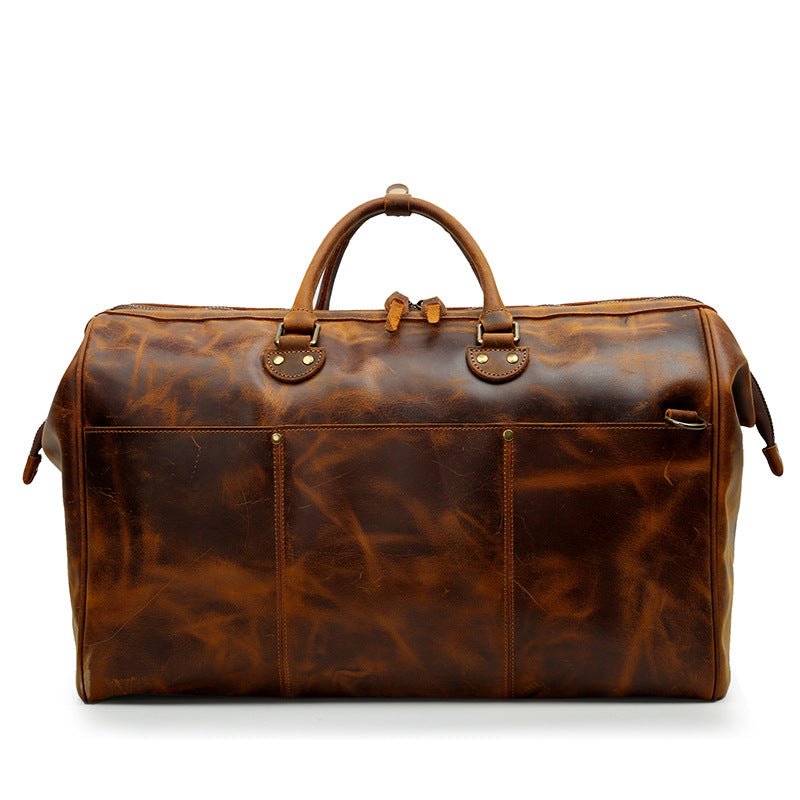 Genuine Leather Travel Top Layer Cowhide Large Capacity Handbag - IVOIRART.COM