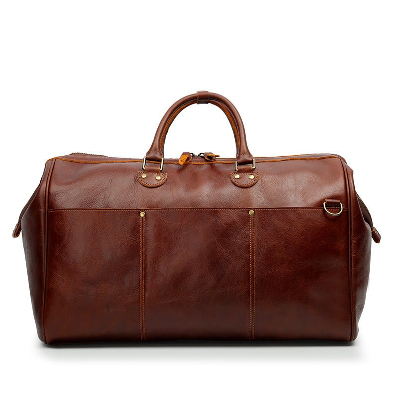 Genuine Leather Travel Top Layer Cowhide Large Capacity Handbag - IVOIRART.COM