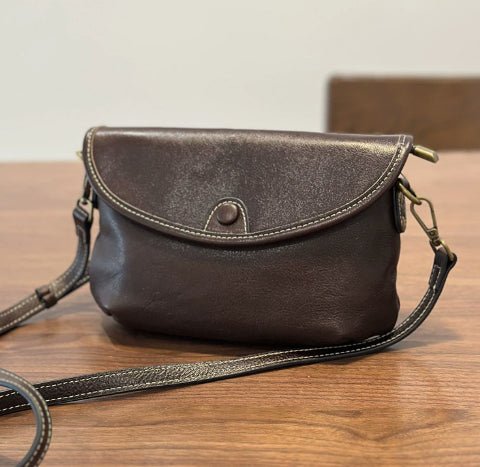 Genuine Leather Vintage Small Square Bag - IVOIRART.COM