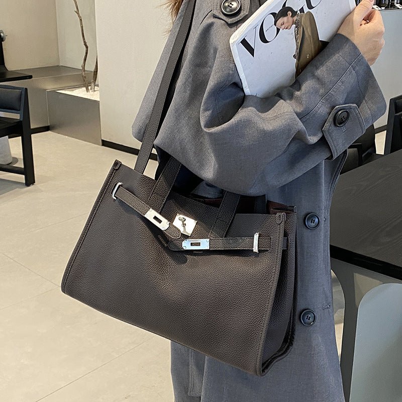 Genuine Leather Women's Large Capacity Portable Crossbody Shoulder Bag - IVOIRART.COM