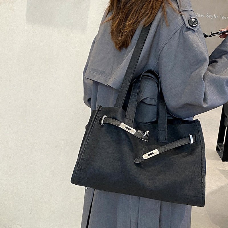 Genuine Leather Women's Large Capacity Portable Crossbody Shoulder Bag - IVOIRART.COM
