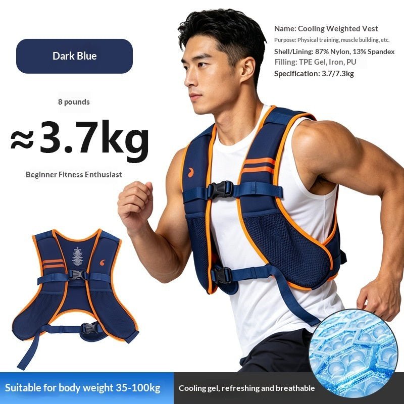 Gilet lesté Gel-cooling 3.7kg/7.3kg - Confort polyester pour entraînement sport - IVOIRART.COM