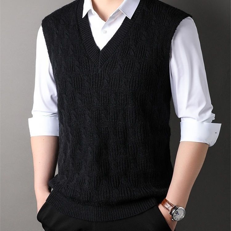 Gilet sans manches tricoté pour homme, confortable et adapté à toutes saisons - IVOIRART.COM
