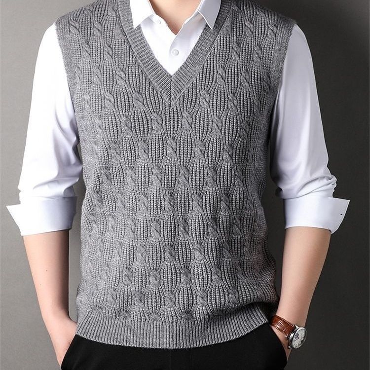 Gilet sans manches tricoté pour homme, confortable et adapté à toutes saisons - IVOIRART.COM