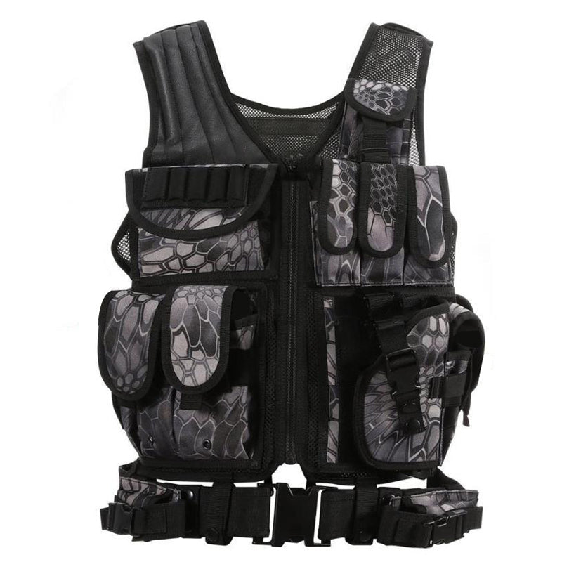 Gilet Tactique Militaire Combat Blindé Molle Portes-plaques Airsoft CS - IVOIRART.COM