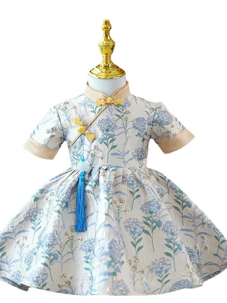 Girls' Fashion Simple Chinese Cheongsam Birthday Party Clothing - IVOIRART.COM