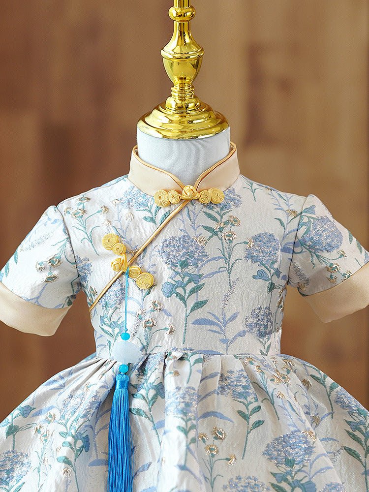 Girls' Fashion Simple Chinese Cheongsam Birthday Party Clothing - IVOIRART.COM
