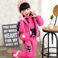 Girls' winter suit & children's sweater three-piece suit velvet thickened baby's clothes - IVOIRART.COM
