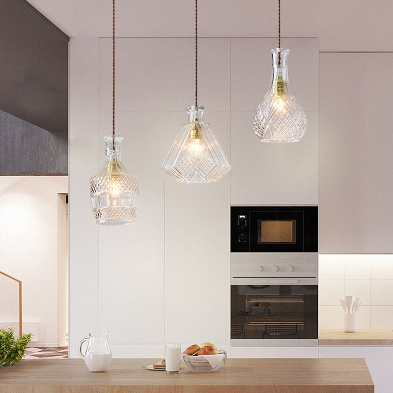 Glass bottle chandelier - IVOIRART.COM
