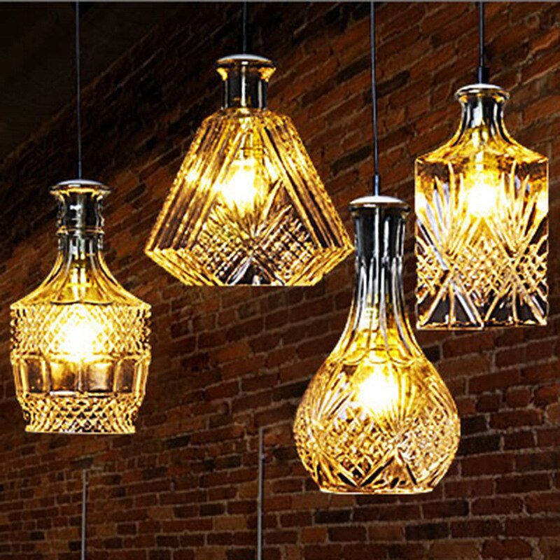 Glass bottle chandelier - IVOIRART.COM