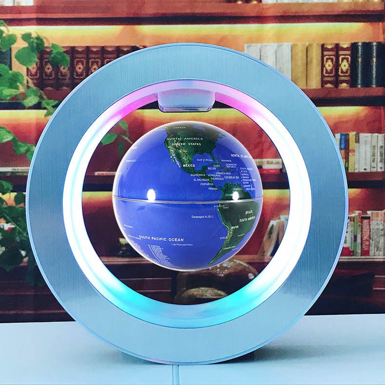 Globe Magnétique Rond en Flottaison avec Carte du Monde LED Anti - Gravité Magique - IVOIRART.COM