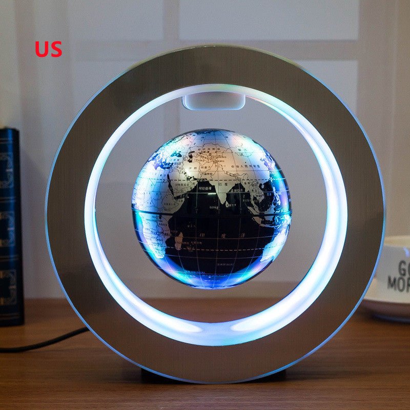 Globe Magnétique Rond en Flottaison avec Carte du Monde LED Anti - Gravité Magique - IVOIRART.COM