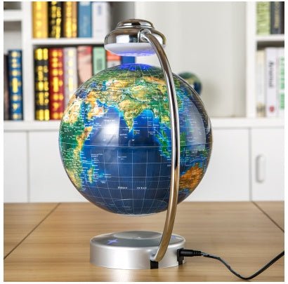 Globe suspendu magnétique de 20 cm pour bureau, décoration et cadeau d’entreprise original - IVOIRART.COM