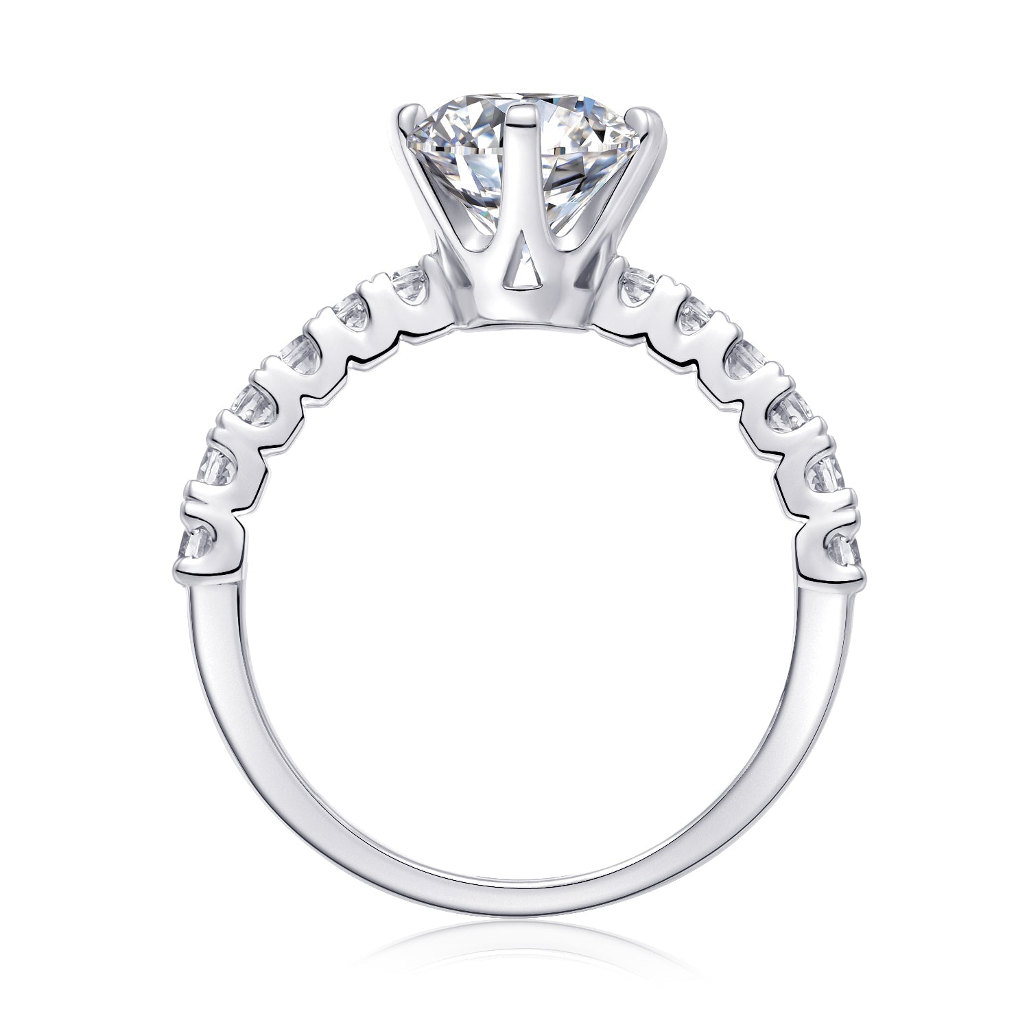 Goddess's Blessing - A Wedding Ring Set With 2-carat Top-quality Moissanite S925 Silver And Platinum-plated Diamond. The Ring Can Be Inspected With A Diamond Pen - IVOIRART.COM